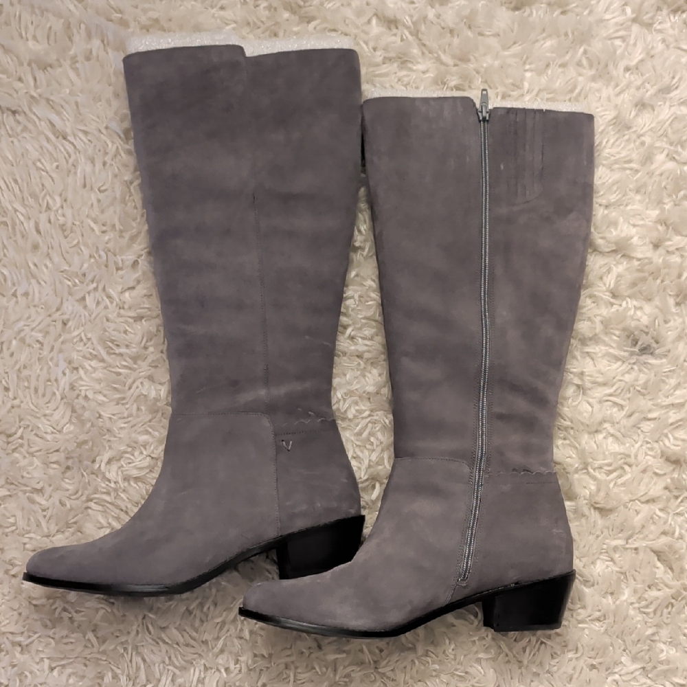 Vionic Gray Heeled Knee-Hi Boots